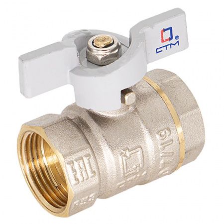 Кран шаровой В-В бабочка   1/2" PN 40 полный проход СТМ СТАНДАРТ фото №1