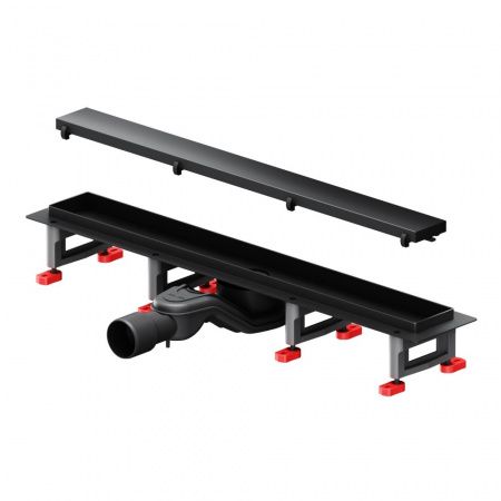 Лоток душевой AM.PM MasterFlow, 60см, W01SC-U11-060-04BM, с решеткой, матовый черный фото №1