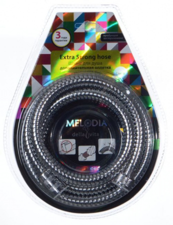 Шланг для душа MELODIA EXTRA STRONG 1/2"*1/2" КОНУС НЕРЖ. D14ММ, L150СМ, 2-Й ЗАЖИМ MKP34431BL фото №1