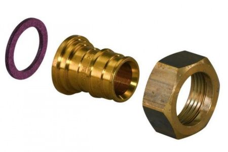 Штуцер латунный с накидной гайкой UPONOR Q&E 20-G3/4"НГ '50Ф UP 1023016 фото №1